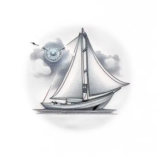 racing sailboat electrical engineer leadership tattoo design idea
