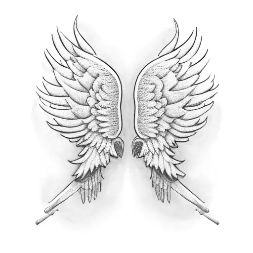 A pair of sneakers with wings, symbolizing the client's love for both shoes and Crossfit tattoo design idea