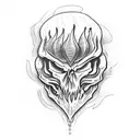snake flames skull mist tattoo design idea