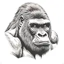 angry silverback gorilla face tattoo design idea