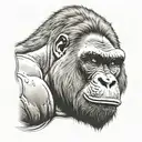angry silverback gorilla face tattoo design idea