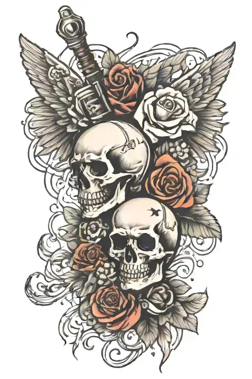 fallen soldiers fading tattoo design idea
