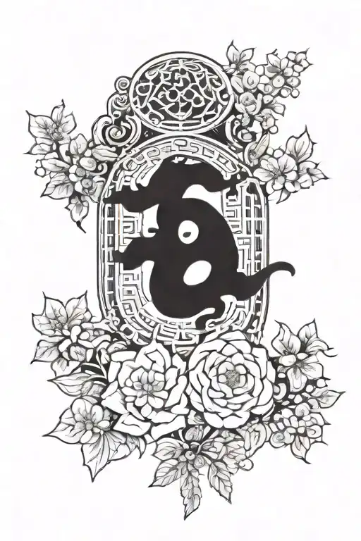 korean blackwork tattoo flash tattoo design idea
