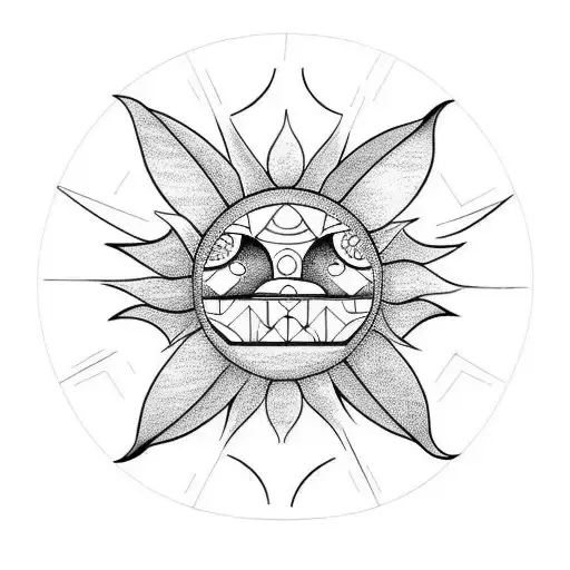 Sun and Moon tattoo design idea