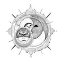 Sun and Moon tattoo design idea