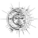 Sun and Moon tattoo design idea