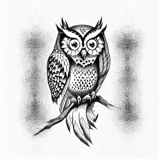 owl suicide tattoo design idea
