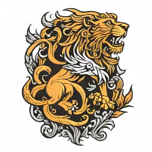 rampant lion tattoo design idea