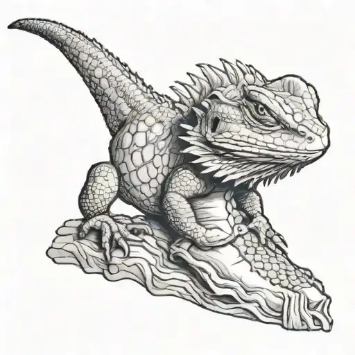 bearded dragon cowboy boot   tattoo design idea