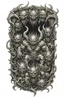 Demons crawling out of hell tattoo design idea