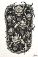 Demons crawling out of hell tattoo design idea