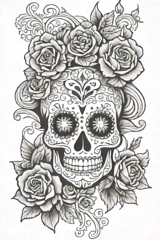 day of the dead tattoo design idea