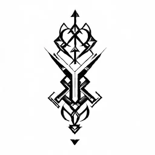 scadinavian, nordic runes and bindrunes, full sleeve tattoo design tattoo design idea