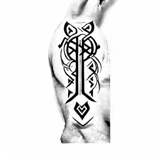 scadinavian, nordic runes and bindrunes, full sleeve tattoo design tattoo design idea