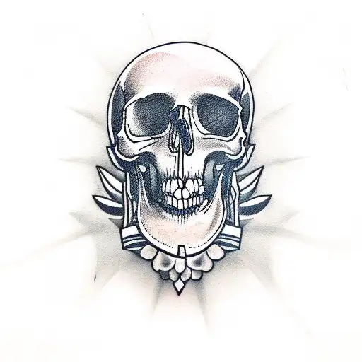 Tattoo design representing overcoming anxiety and depression with a skull element tattoo design idea