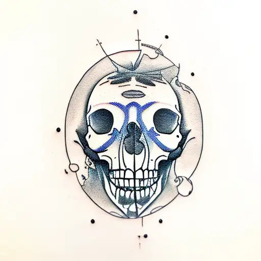 Anxiety and depression themed tattoo incorporating a skull tattoo design idea