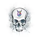 Tattoo design representing overcoming anxiety and depression with a skull element tattoo design idea