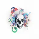 Tattoo design representing overcoming anxiety and depression with a skull element tattoo design idea