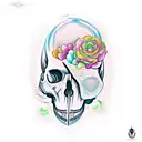 Tattoo design representing overcoming anxiety and depression with a skull element tattoo design idea