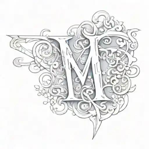 Letters M F D A K V tattoo design idea