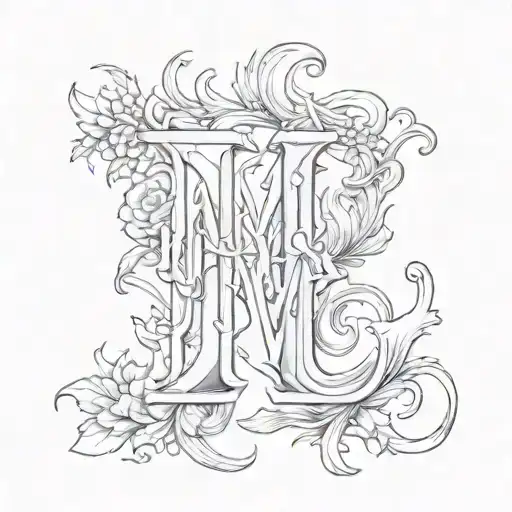 Letters M F D A K V tattoo design idea