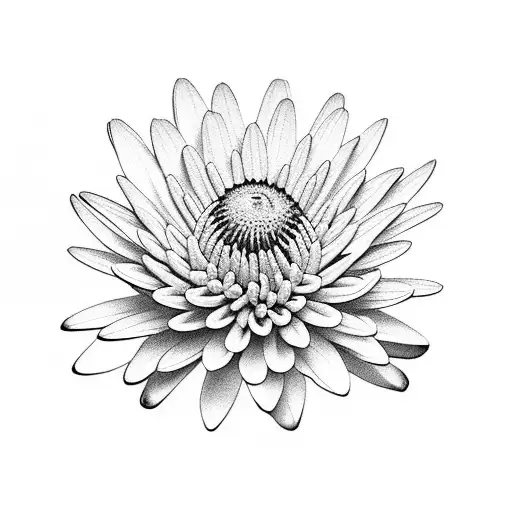 Chrysanthemum, daisy, water Lily and aster tattoo design idea
