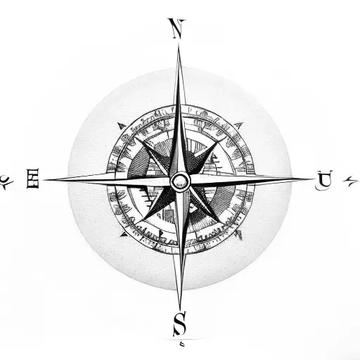 compass with coordinates  tattoo design idea
