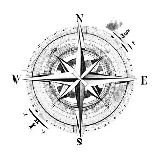 compass with coordinates  tattoo design idea