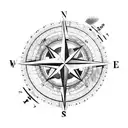 compass with coordinates  tattoo design idea