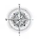 compass with coordinates  tattoo design idea