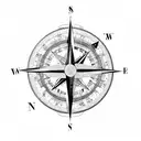 compass with coordinates  tattoo design idea