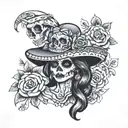 Mexican La Catrina tattoo design idea