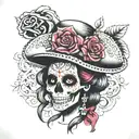 Mexican La Catrina tattoo design idea