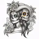 Mexican La Catrina tattoo design idea