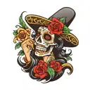Mexican La Catrina tattoo design idea