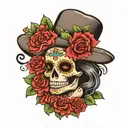 Mexican La Catrina tattoo design idea
