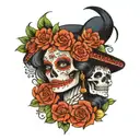 Mexican La Catrina tattoo design idea