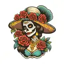 Mexican La Catrina tattoo design idea
