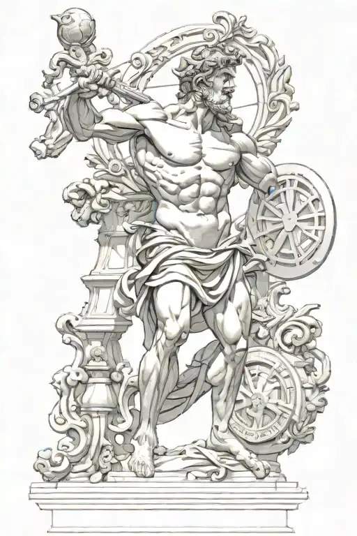 Atlas greek god tattoo design idea