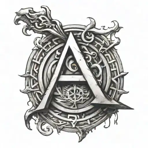 anarchy  with alpha omega greek letters tattoo design idea
