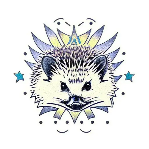 Hedgehog tattoo design idea