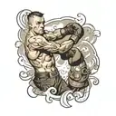 boxer punching tattoo design idea