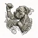 boxer punching tattoo design idea