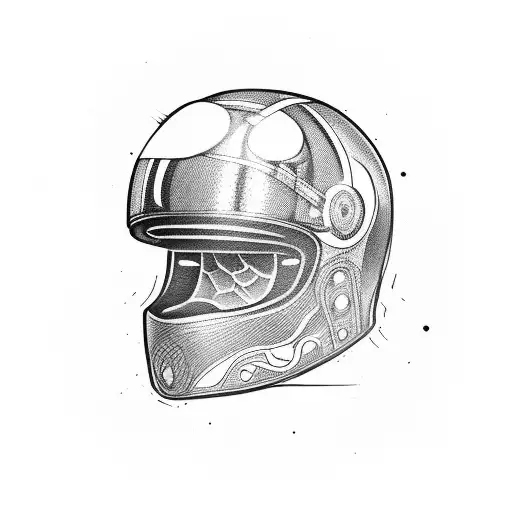 overgrown racing helmet tattoo design idea