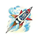 rocket in a rocket tattoo design idea