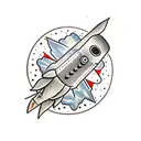 rocket in a rocket tattoo design idea