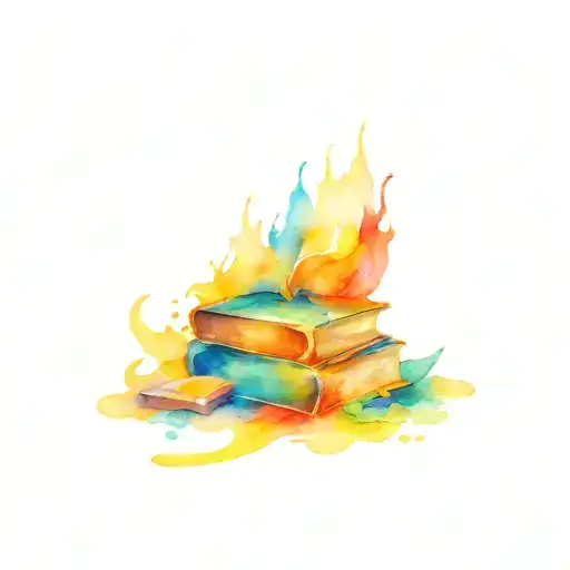 fantasy book tattoo design idea