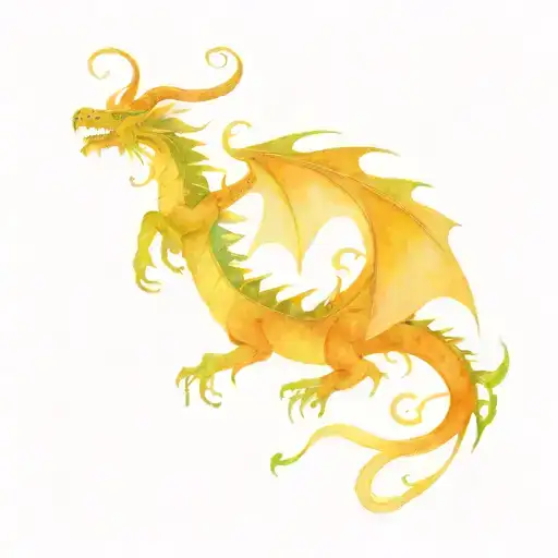 dragon witch casting spells tattoo design idea