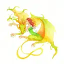 dragon witch casting spells tattoo design idea