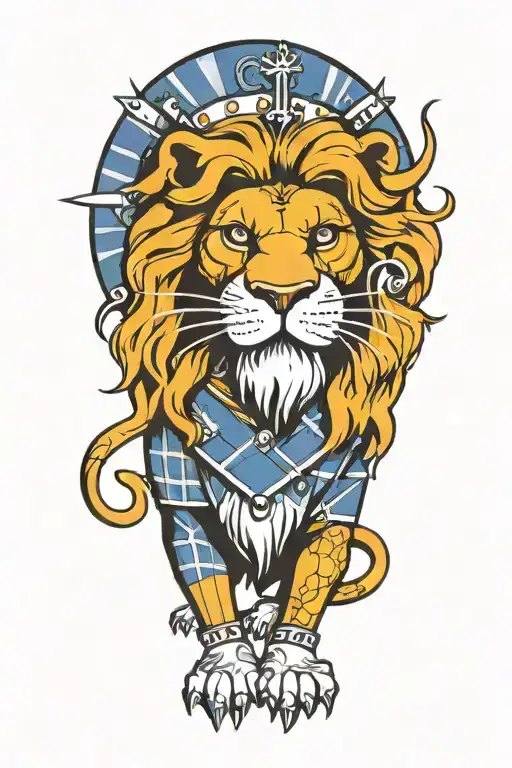Scottish lion tattoo design idea
